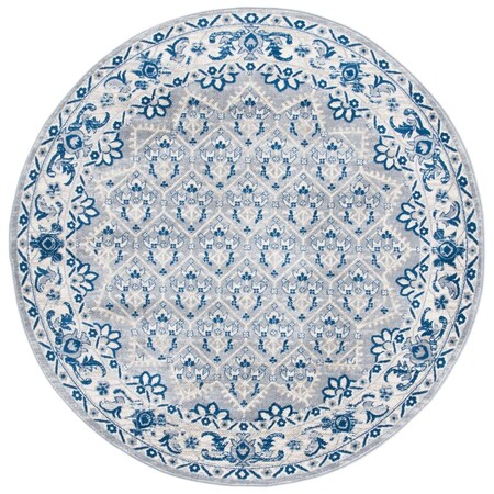 Safavieh 6 ft.-7 in. x 6 ft.-7 in. Brentwood Transitional Round Rug; Grey & Blue BNT869F-7R